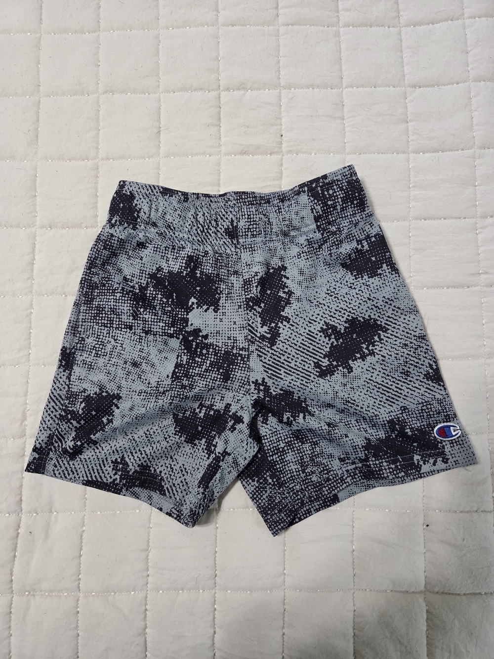 Champion Black and Gray Patterned Kids Shorts